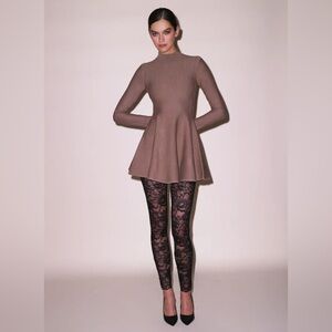 Fleur du Mal Long Sleeve Flared Corset Dress